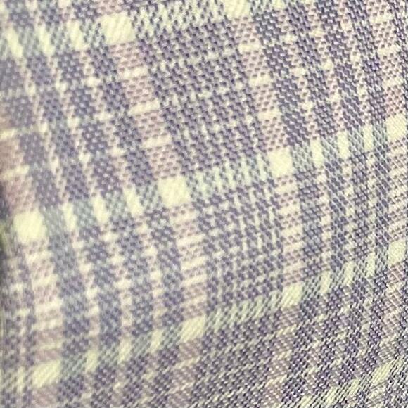 David Donahue men’s xl 100% cotton lilac purple white dress plaid shirt - Picture 2 of 11